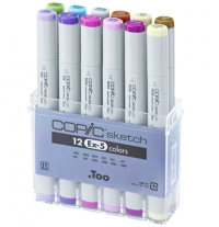 Copic Sketch EX-5 12 набор маркеров с кистью в кейсе