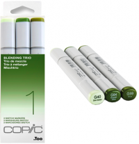 Copic Sketch 3 Color Fusion 1 набор зелёных маркеров