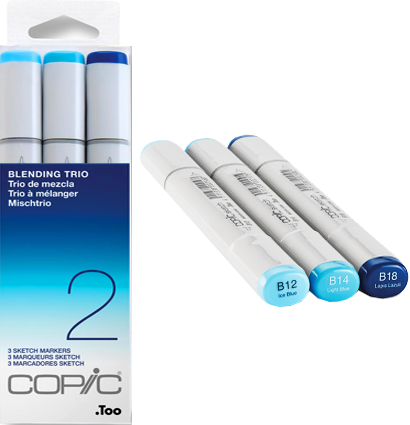 Copic Sketch 3 Color Fusion 2 набор синих маркеров