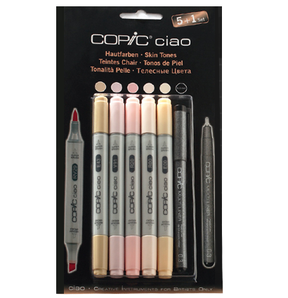 Copic Ciao Skin 6 набор маркеров с кистью, телесные цвета + линер